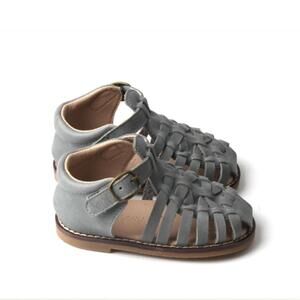 NEW CONSCIOUSLY BABY kids leather indie sandal in slate